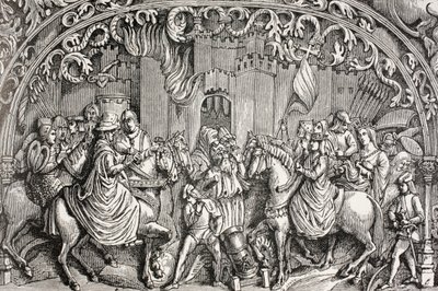 Overgivelse af Montefrio nær Granada, Spanien i 1486, fra 